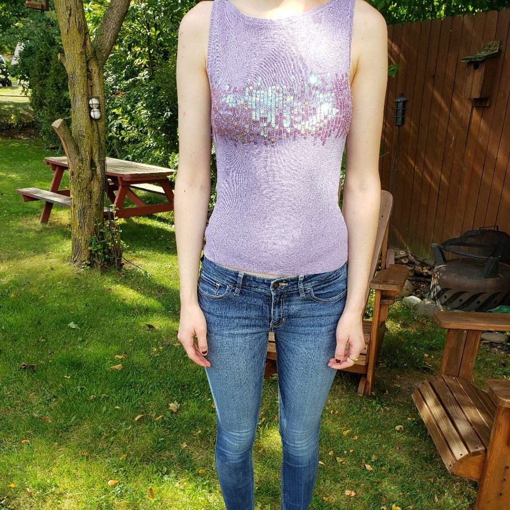 Stunning Lavender Sequined Top